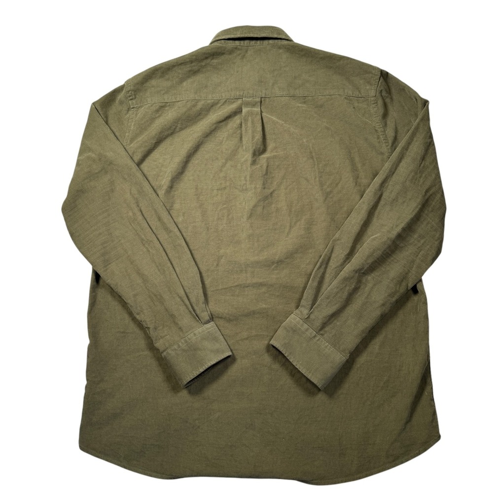 Le Mont St Michel Corduroy Olive Button Down Shirt Men's Small-Missing Buttons - Picture 2 of 12